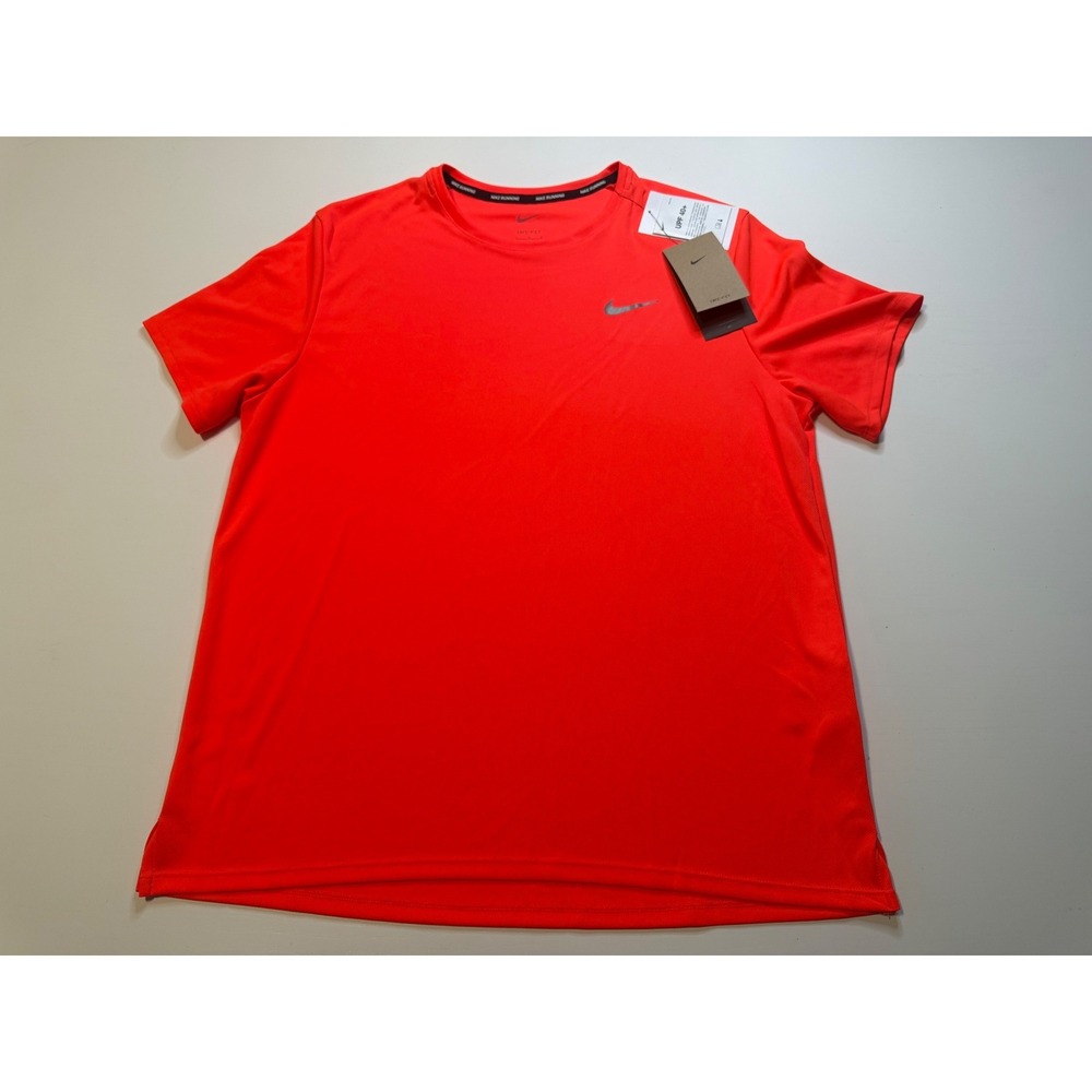 Nike Running Dri-FIT Shirt Mens Large Bright Crimson Red UPF 40+ DV9315-635